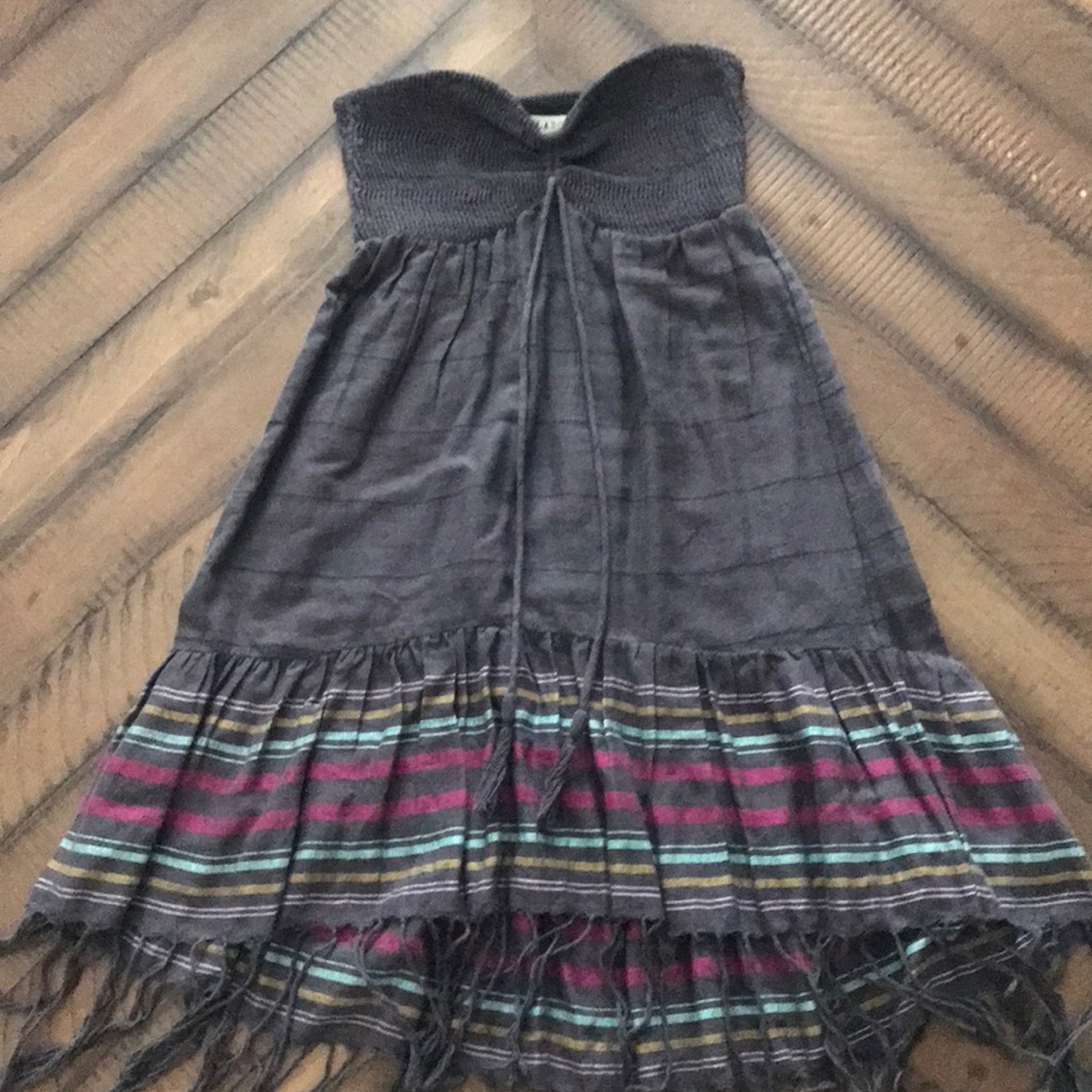 Billabong Strapless Tube Top Fringe Dress
